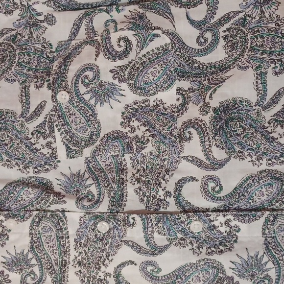 Croft&Barrow Paisley 3/4 Sleeve Button Down Top - Picture 3 of 14